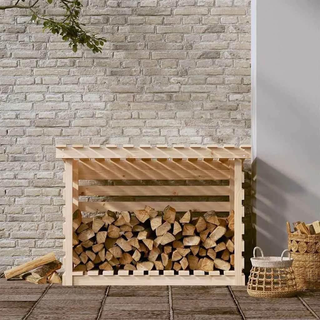 Firewood Rack Solid Wood Pine Natural 108x73x79cm
