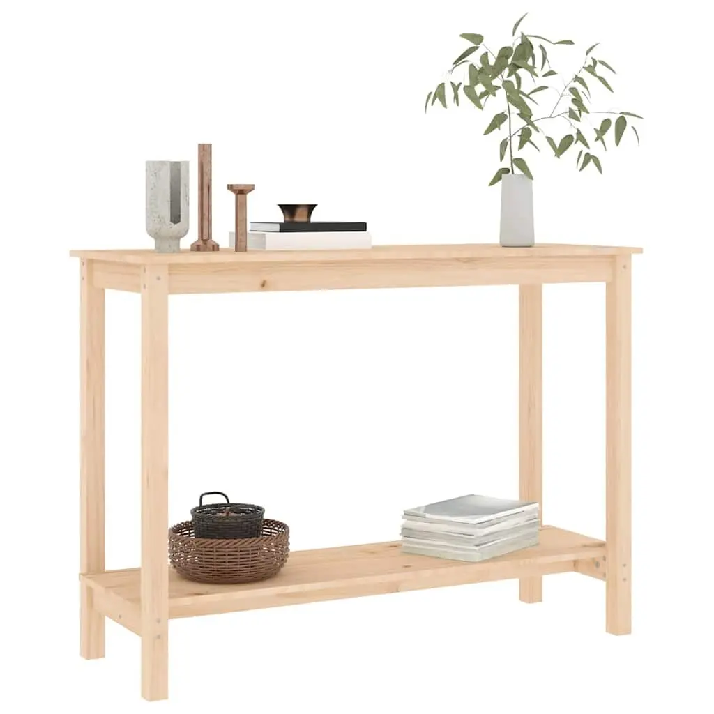 Solid Pine Wood Console Table 110x40x80 cm Modern Brown