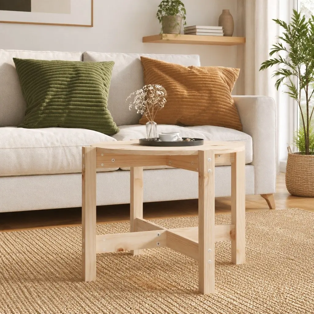 Solid Wood Pine Coffee Table Ø 62.5cm