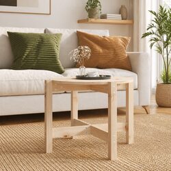 Elegant Solid Wood Pine Coffee Table Ø 62.5cm