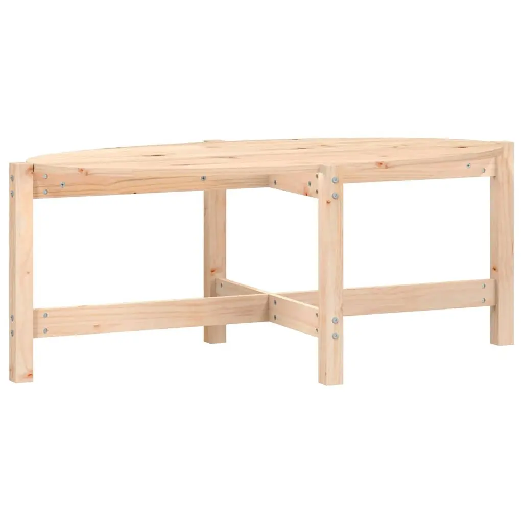 Coffee Table Solid Pine Wood Brown Living Room Furniture Accent Side Table