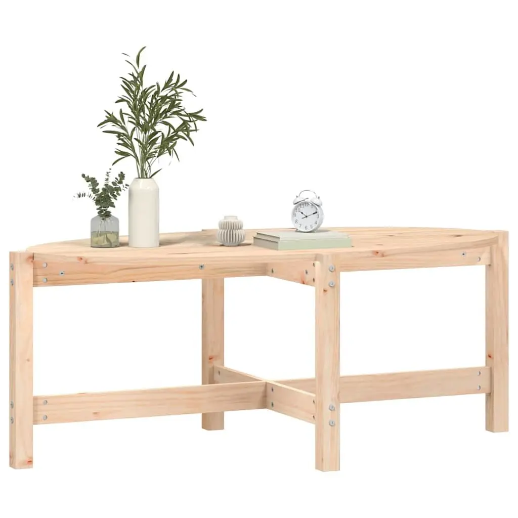 Coffee Table Solid Pine Wood Brown Living Room Furniture Accent Side Table