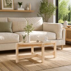 Solid Pine Wood Coffee Table 87x48x35 cm Durable Brown