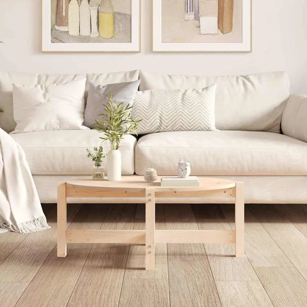 Solid Pine Wood Coffee Table 87x48x35 cm Durable Brown