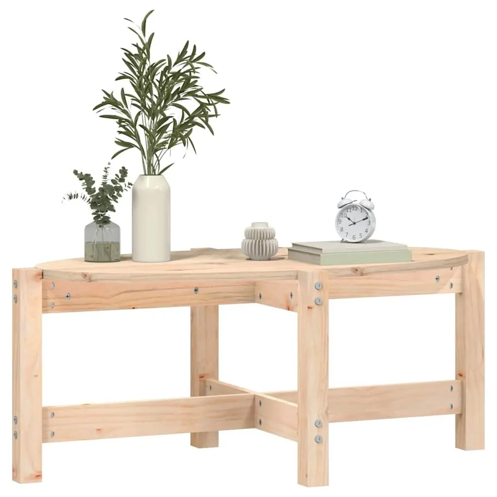 Solid Pine Wood Coffee Table 87x48x35 cm Durable Brown