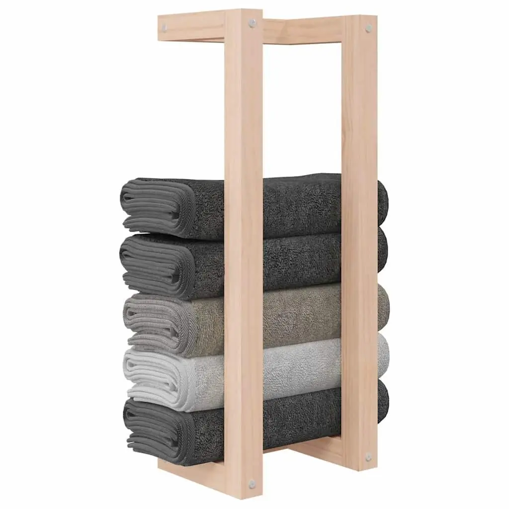 Solid Pine Wood Wall-Mounted Towel Rack 23x18x60 cm