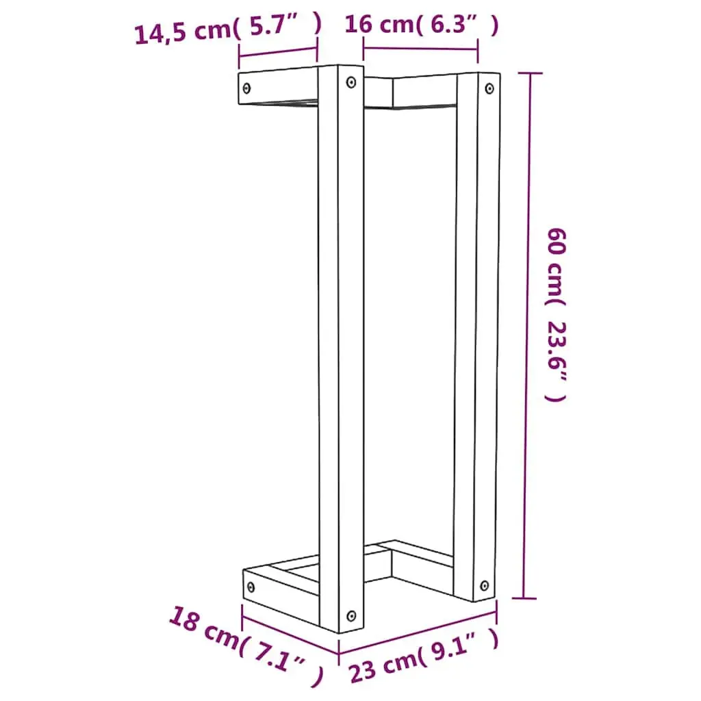 Solid Pine Wood Wall-Mounted Towel Rack 23x18x60 cm