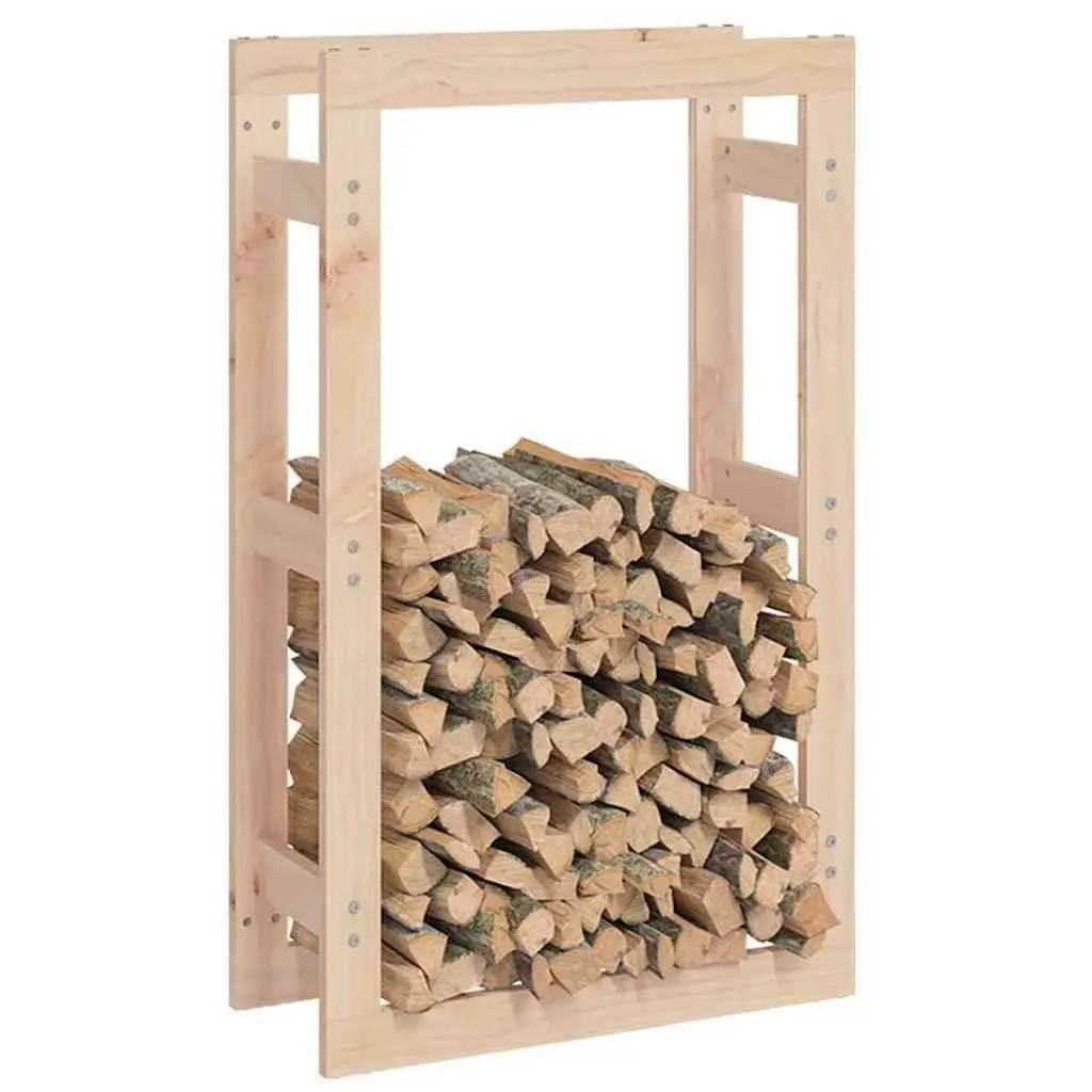 Firewood Rack Solid Pine Wood 60x25x100cm Brown