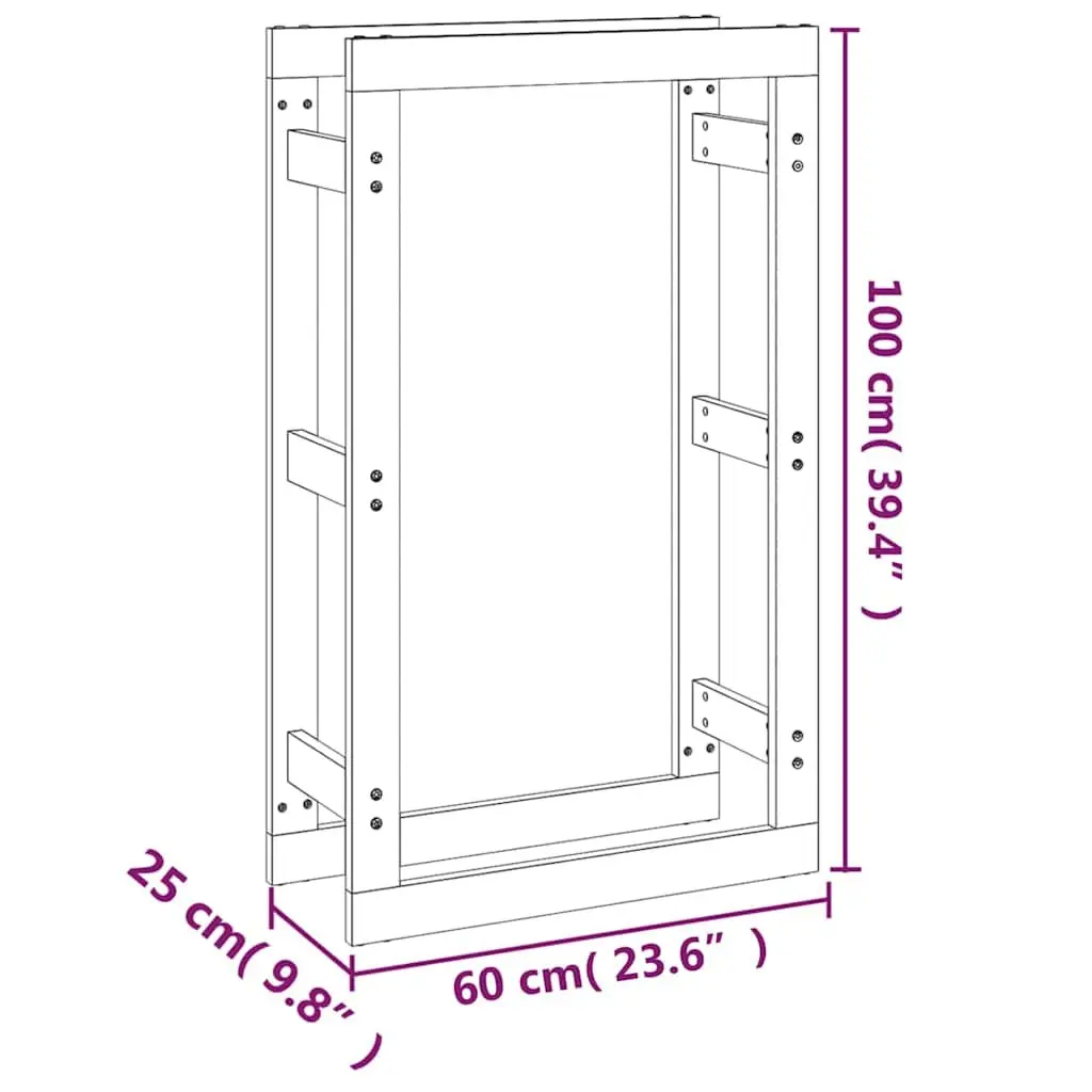 Firewood Rack Solid Pine Wood 60x25x100cm Brown