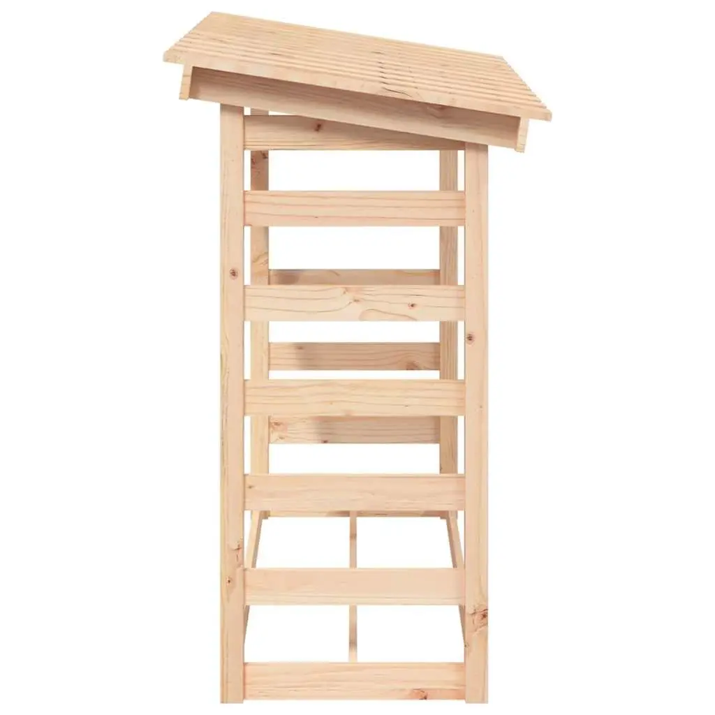 Solid Pine Wood Firewood Rack for Log Storage 108x64.5x110cm