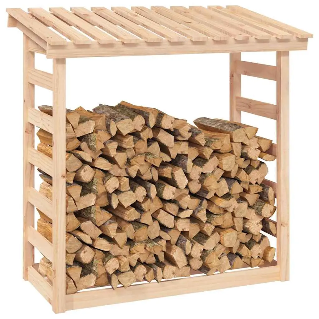 Solid Pine Wood Firewood Rack for Log Storage 108x64.5x110cm