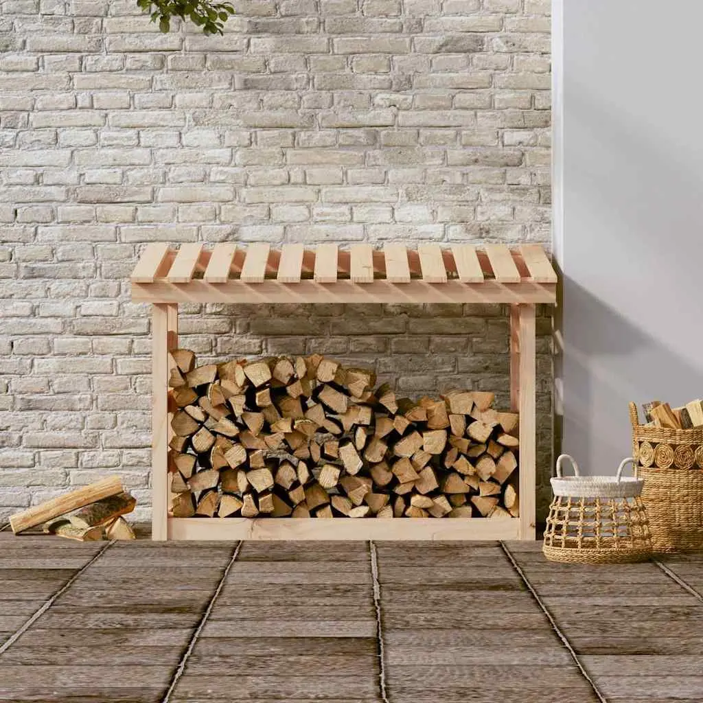 Solid Pine Wood Firewood Rack for Log Storage