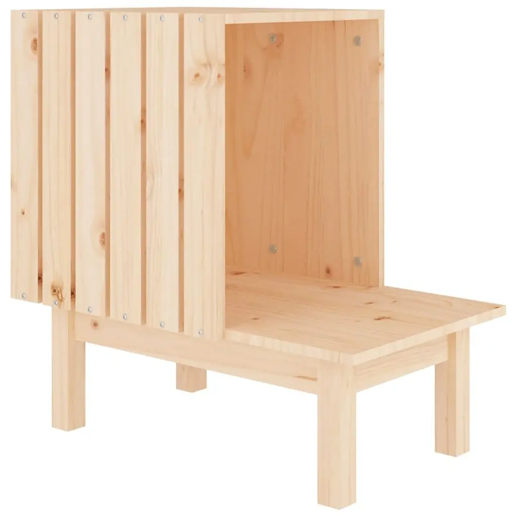 Solid Pine Wood Cat House 60x36x60 cm for Comfort