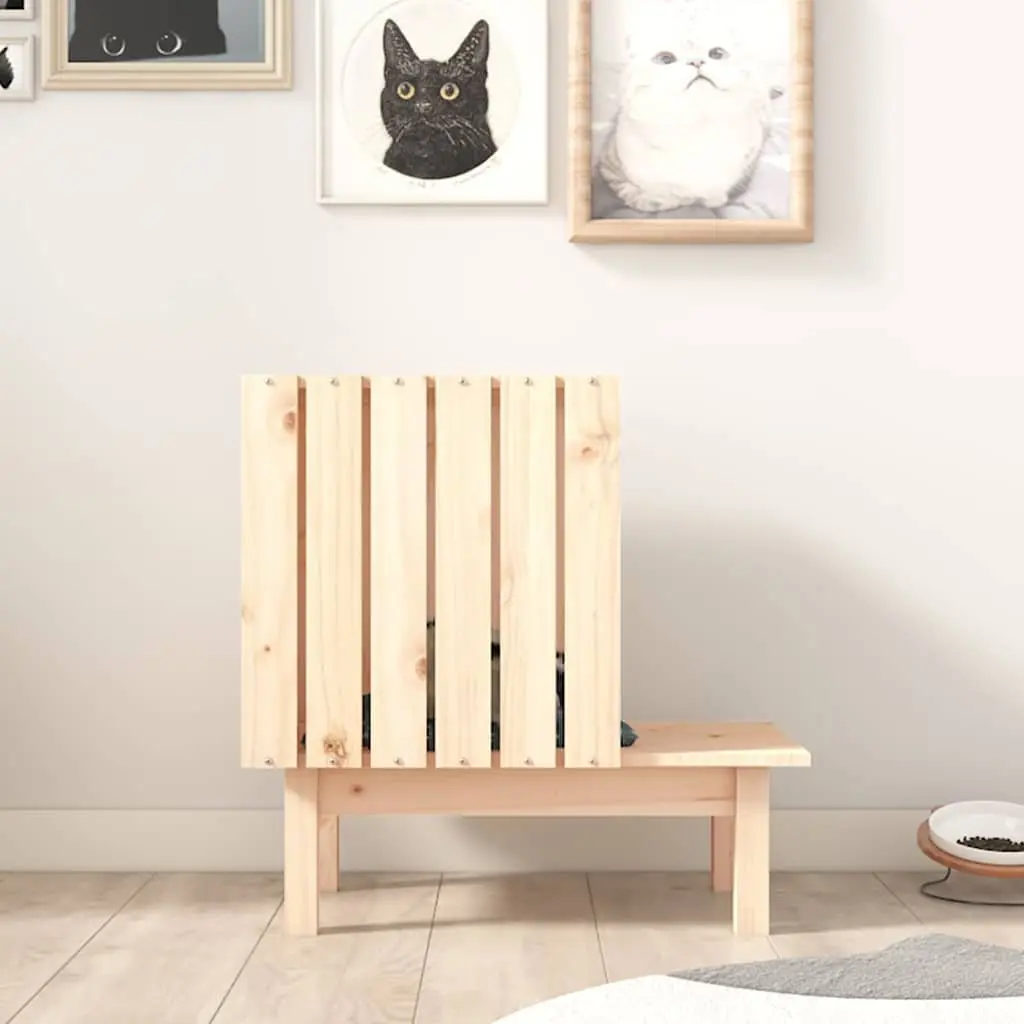 Solid Pine Wood Cat House 60x36x60 cm for Comfort