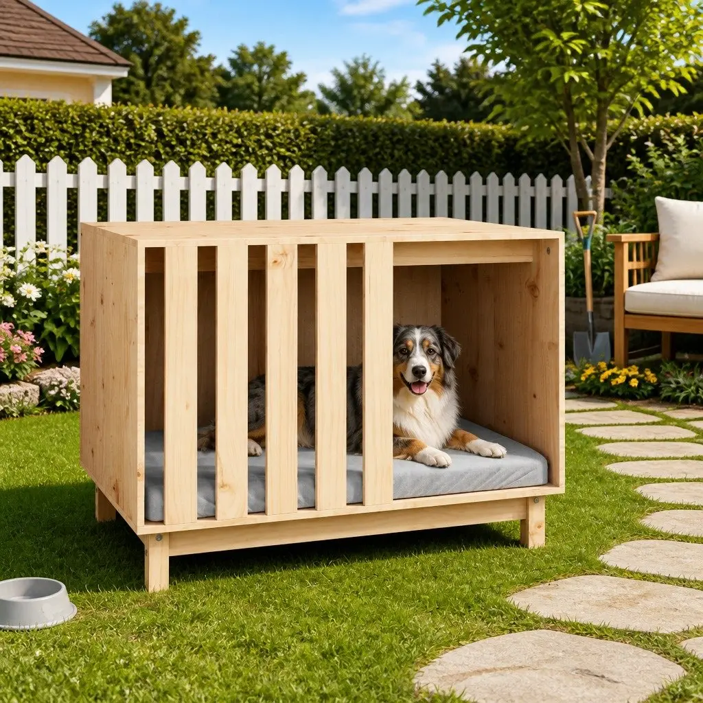 Solid Wood Dog House 90x60x67 cm for Pets