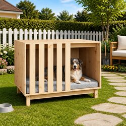 Sturdy Solid Wood Dog House 90x60x67 cm for Pets