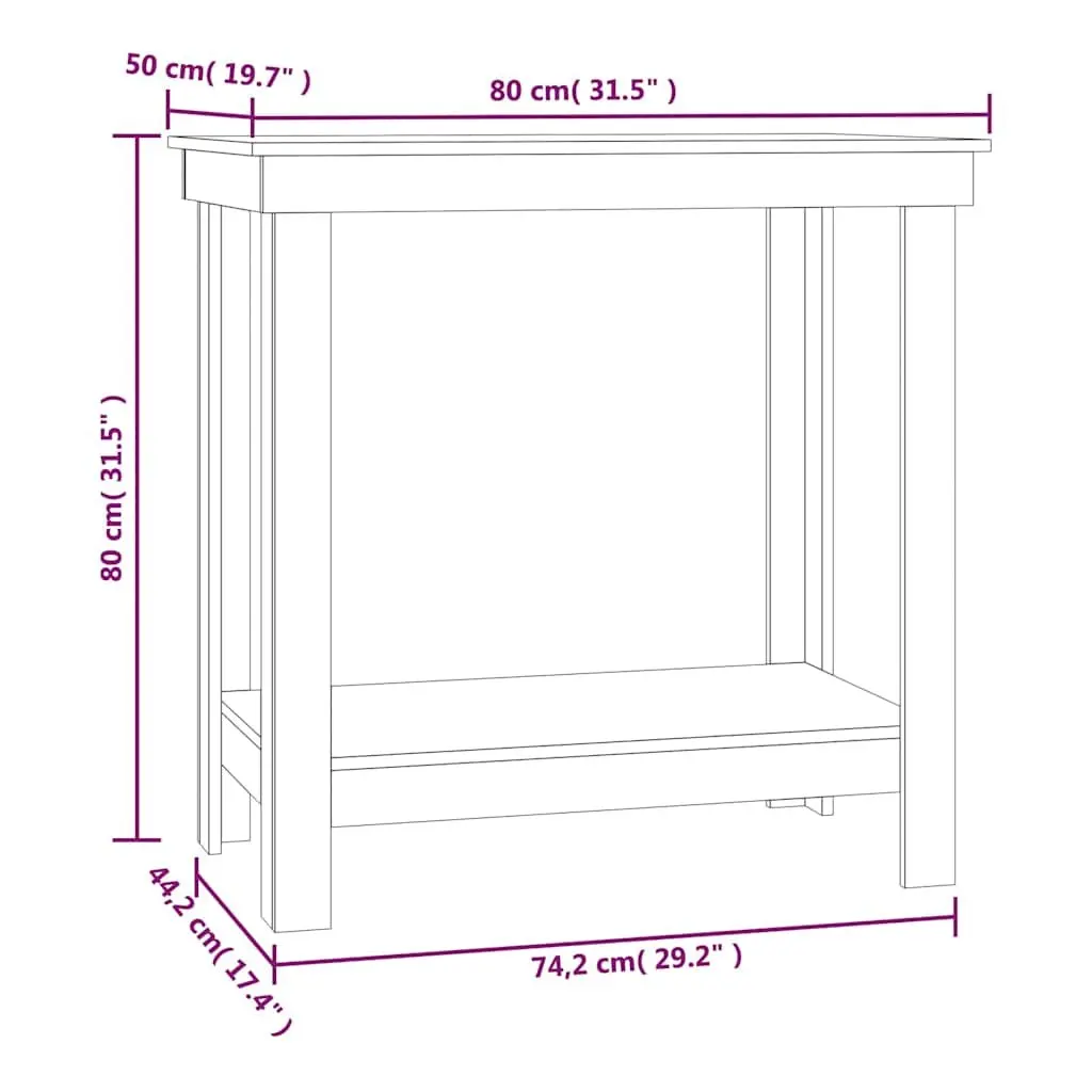 Work Bench Solid Wood Pine 80x50x80 cm Brown
