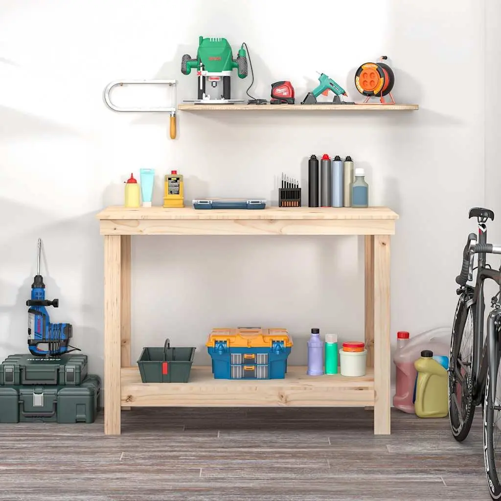 Solid Pine Work Bench for Storage and Tool Organisation