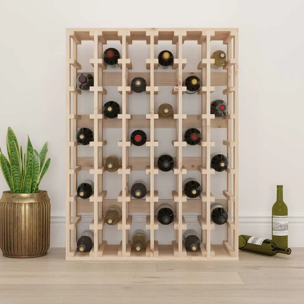 Solid Wood Pine Wine Rack 70x33x94 cm