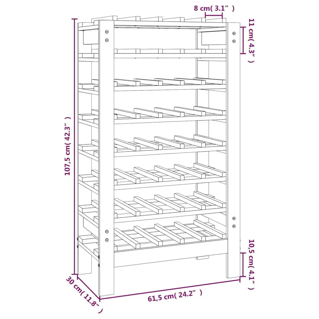 Brown Wooden Wine Rack for 40 Bottles