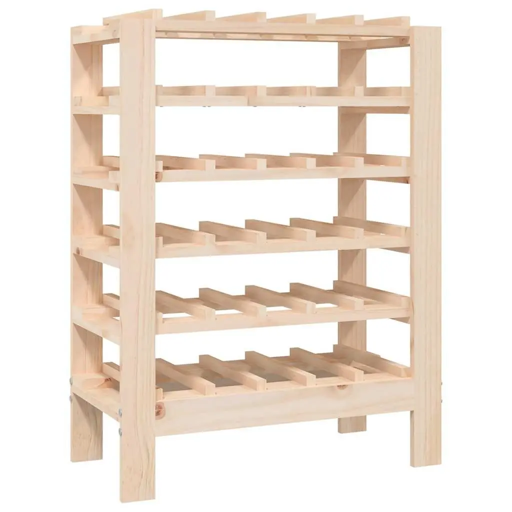 Solid Pine Wood Wine Rack Storage Cabinet 61.5x30x82 cm