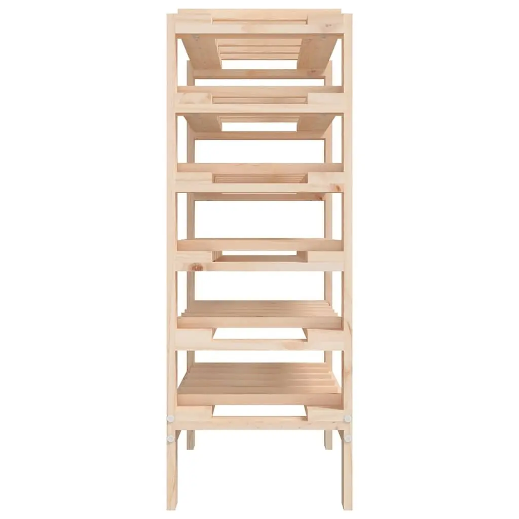 Solid Pine Wood Wine Rack Storage Cabinet 61.5x30x82 cm