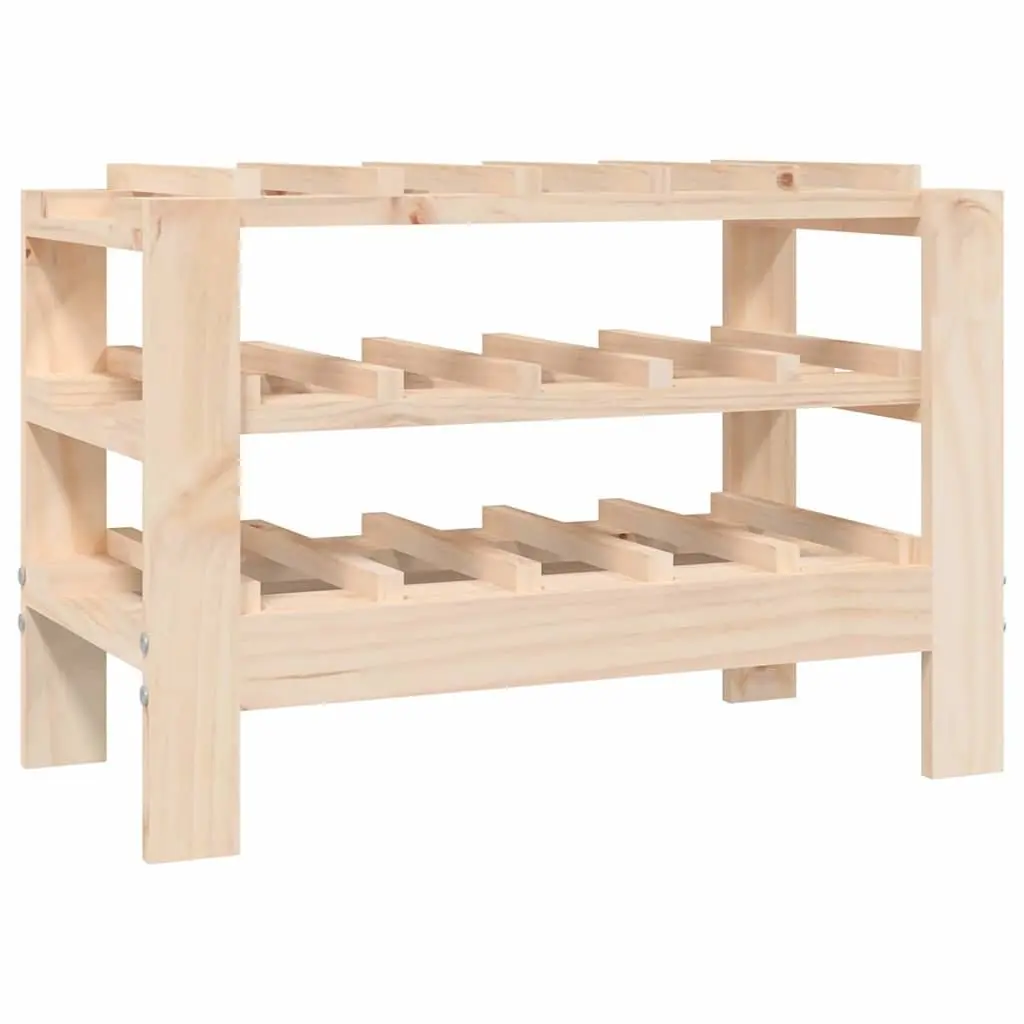 Solid Pine Wine Rack 61.5x30x42 cm Brown