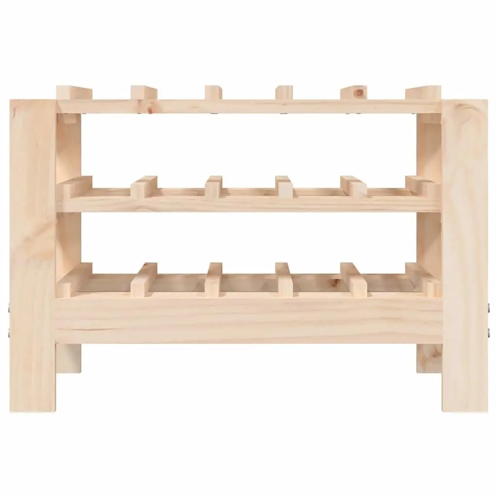 Solid Pine Wine Rack 61.5x30x42 cm Brown
