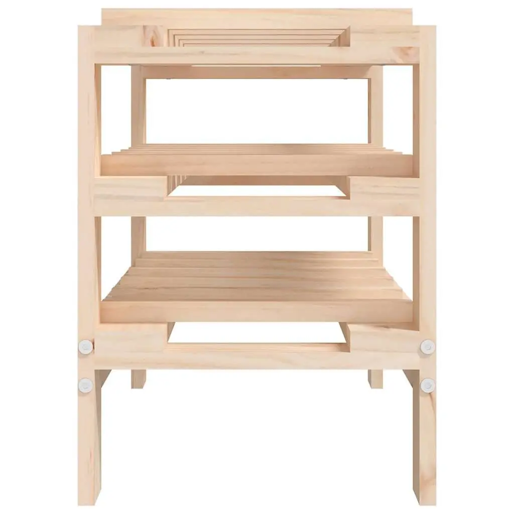 Solid Pine Wine Rack 61.5x30x42 cm Brown