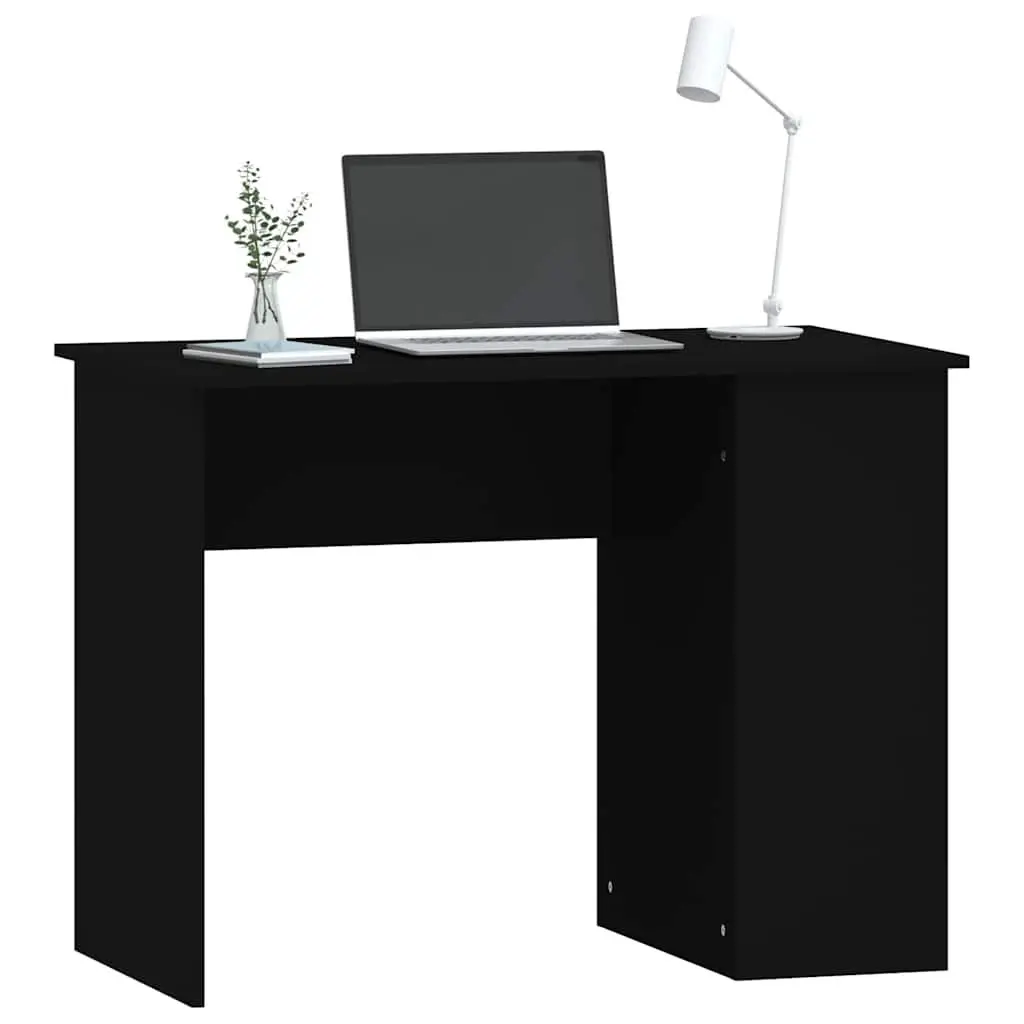 Black Office Desk with Storage Compartments