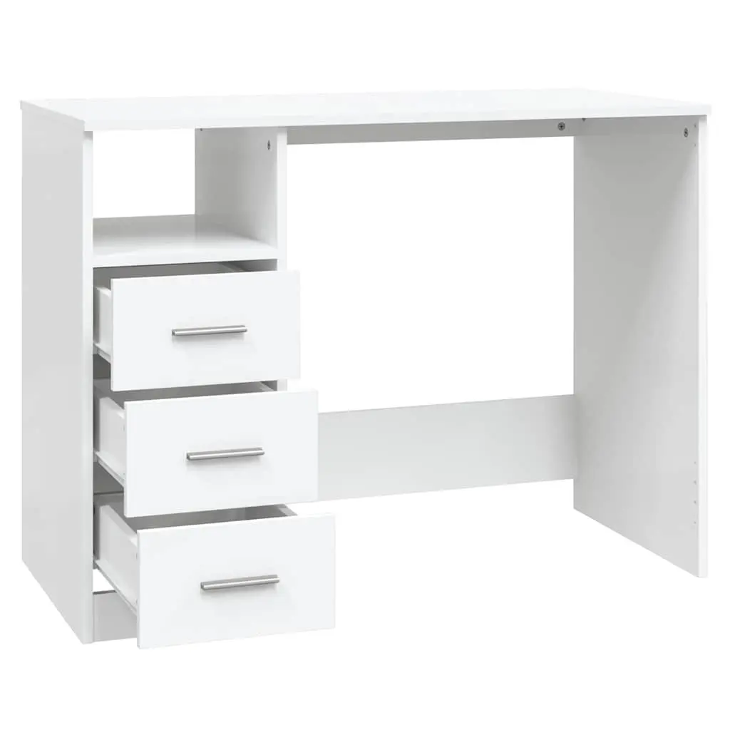 White Office Desk with 3 Drawers 102x50x76cm
