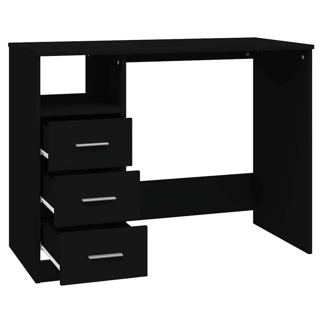 Office Desk with 3 Drawers and Open Compartment