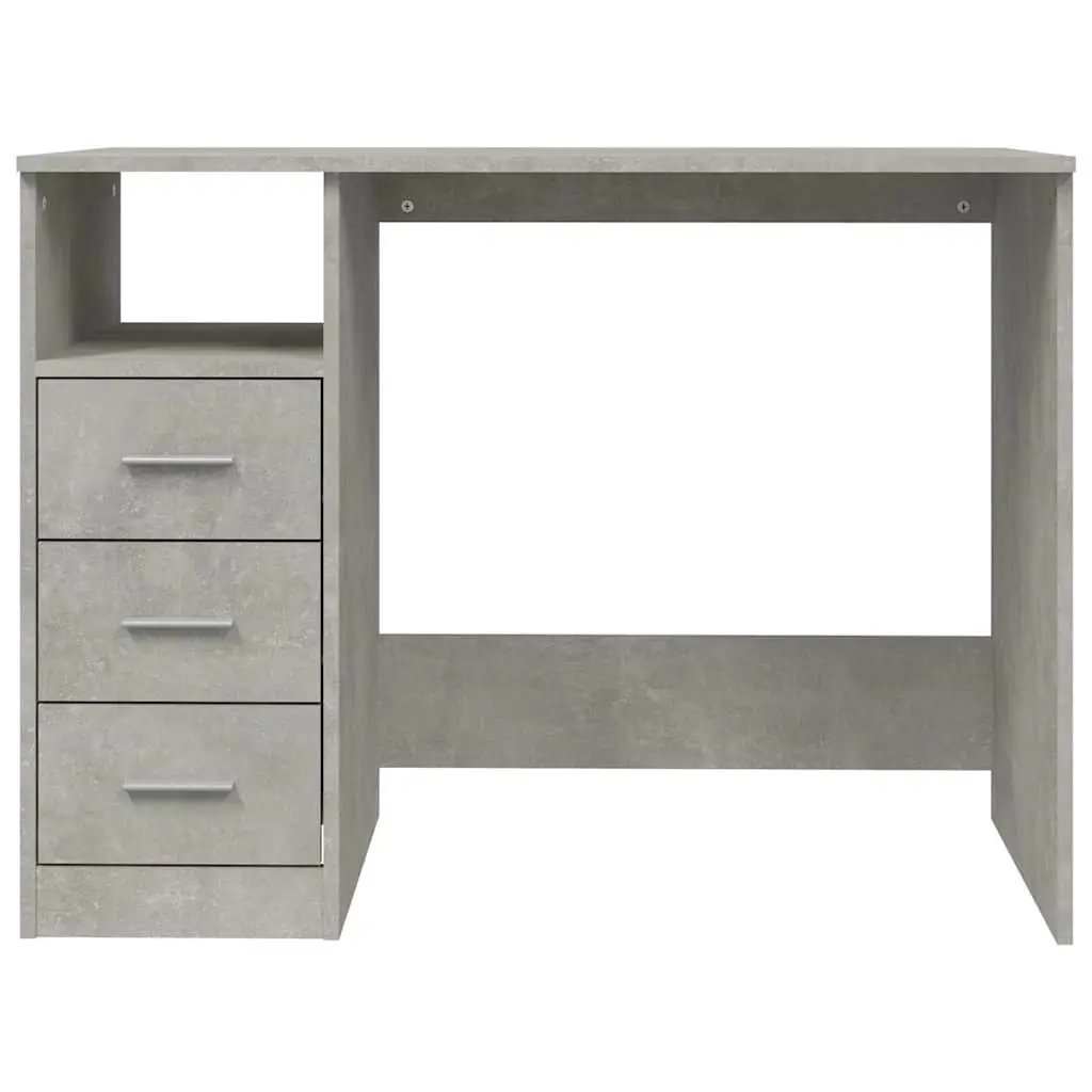 Desk with Drawers Engineered Wood Grey Office Computer Study Workstation