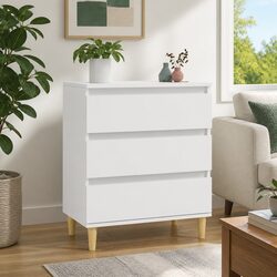 Stylish White Sideboard with 3 Drawers, 60x35x70 cm