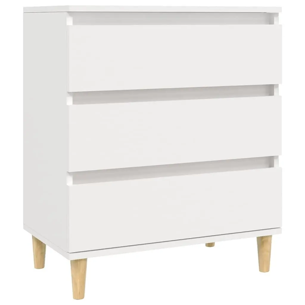 Sideboard Engineered Wood 60x35x70 cm White Storage Cabinet 3 Drawers