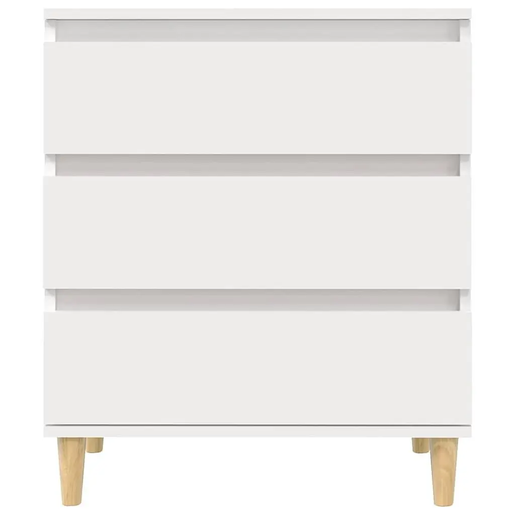 Sideboard Engineered Wood 60x35x70 cm White Storage Cabinet 3 Drawers