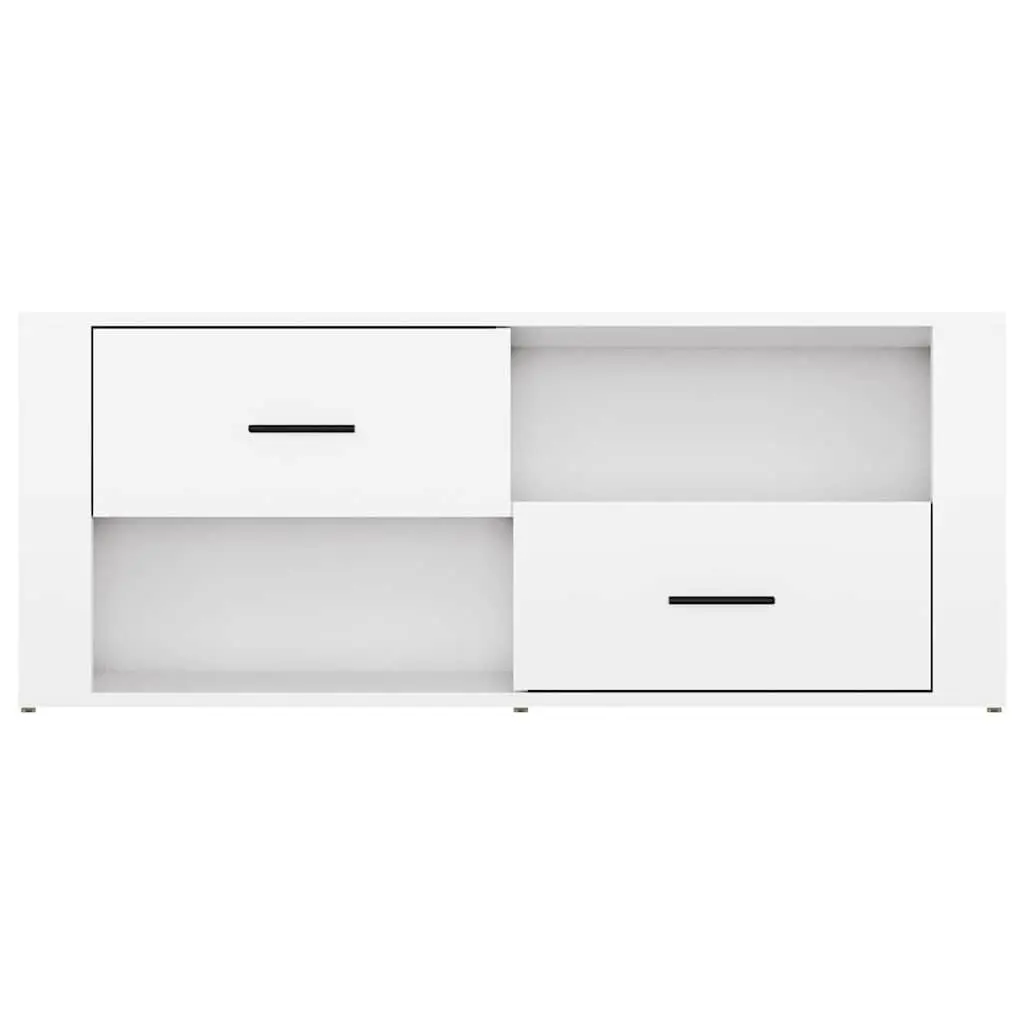 High Gloss White TV Cabinet with Ample Storage