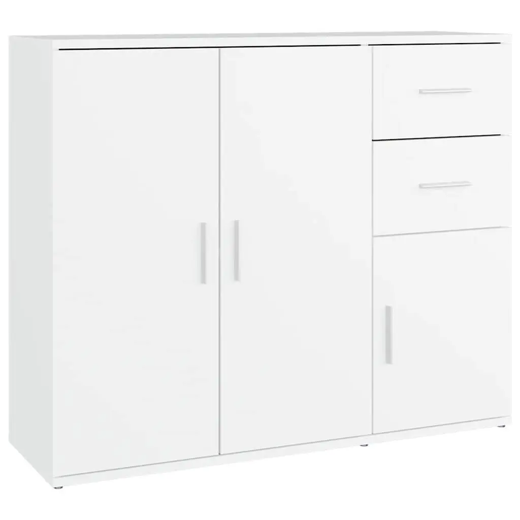 White Sideboard 91x29.5x75 cm Storage Cabinet