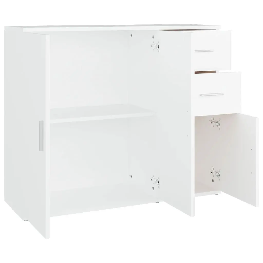 White Sideboard 91x29.5x75 cm Storage Cabinet