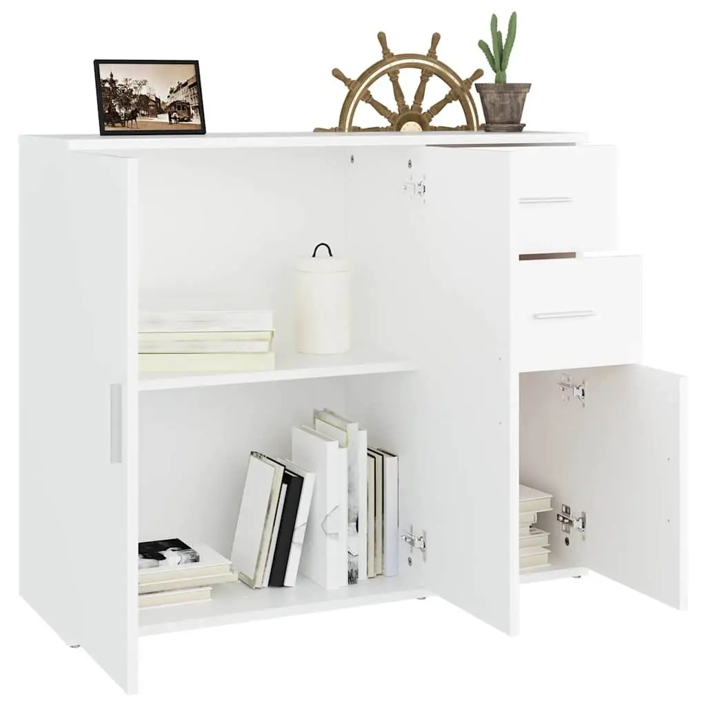 White Sideboard 91x29.5x75 cm Storage Cabinet
