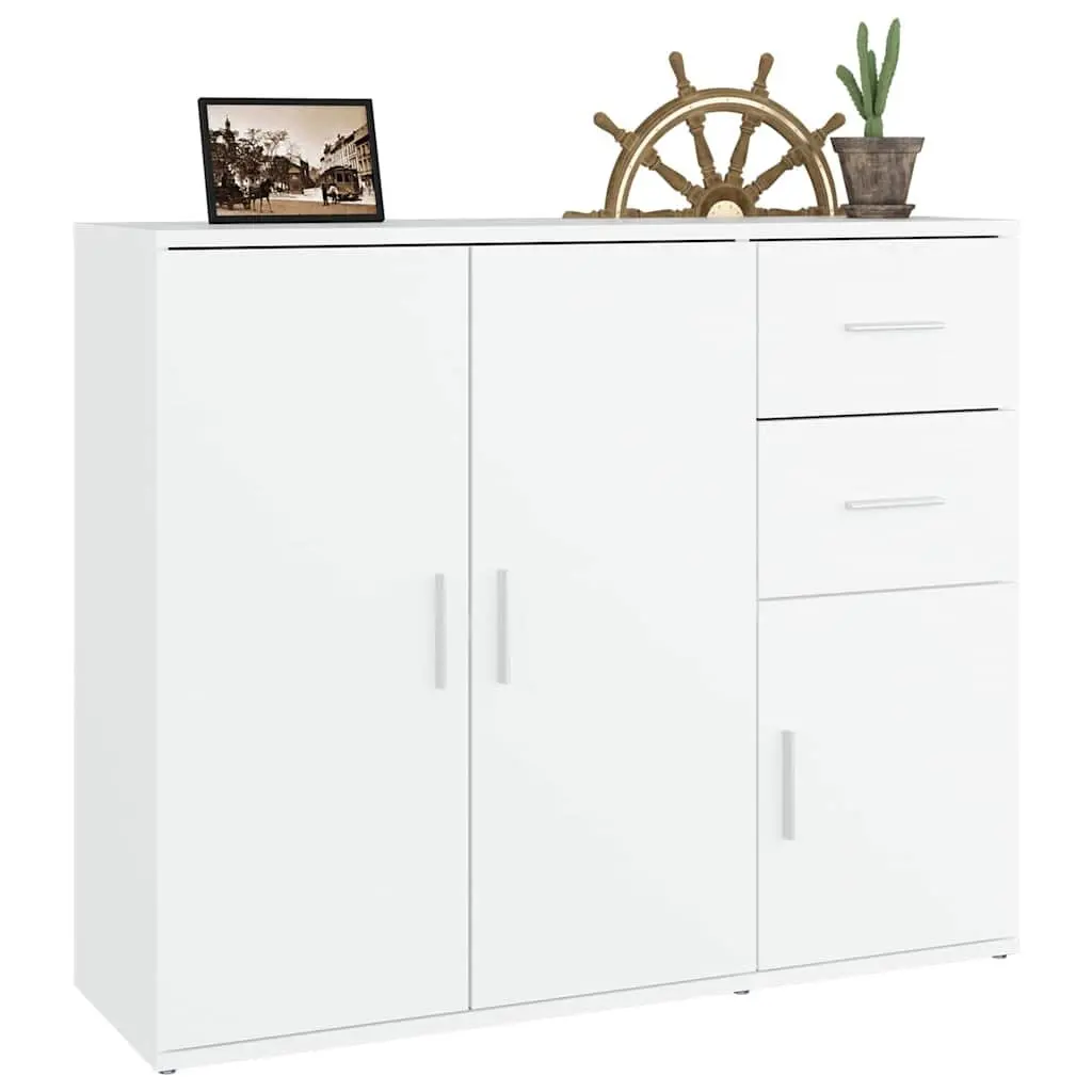 White Sideboard 91x29.5x75 cm Storage Cabinet