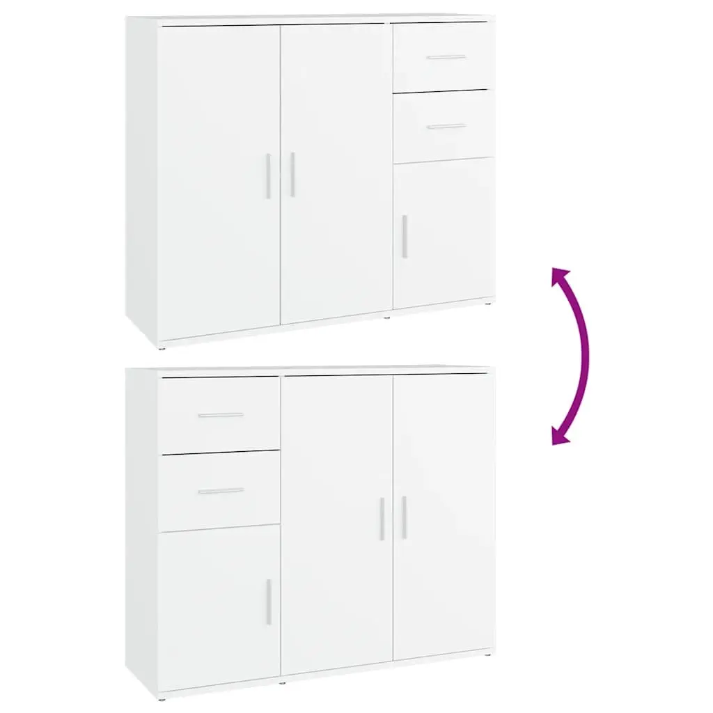White Sideboard 91x29.5x75 cm Storage Cabinet