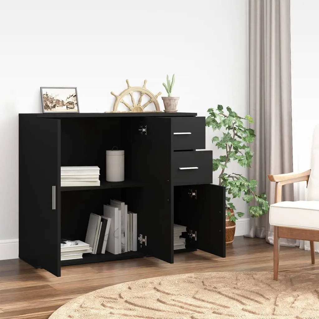 Black Sideboard Cabinet 91x29.5x75cm