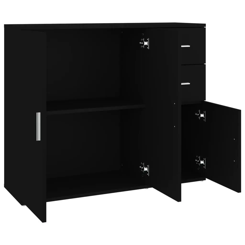 Black Sideboard Cabinet 91x29.5x75cm