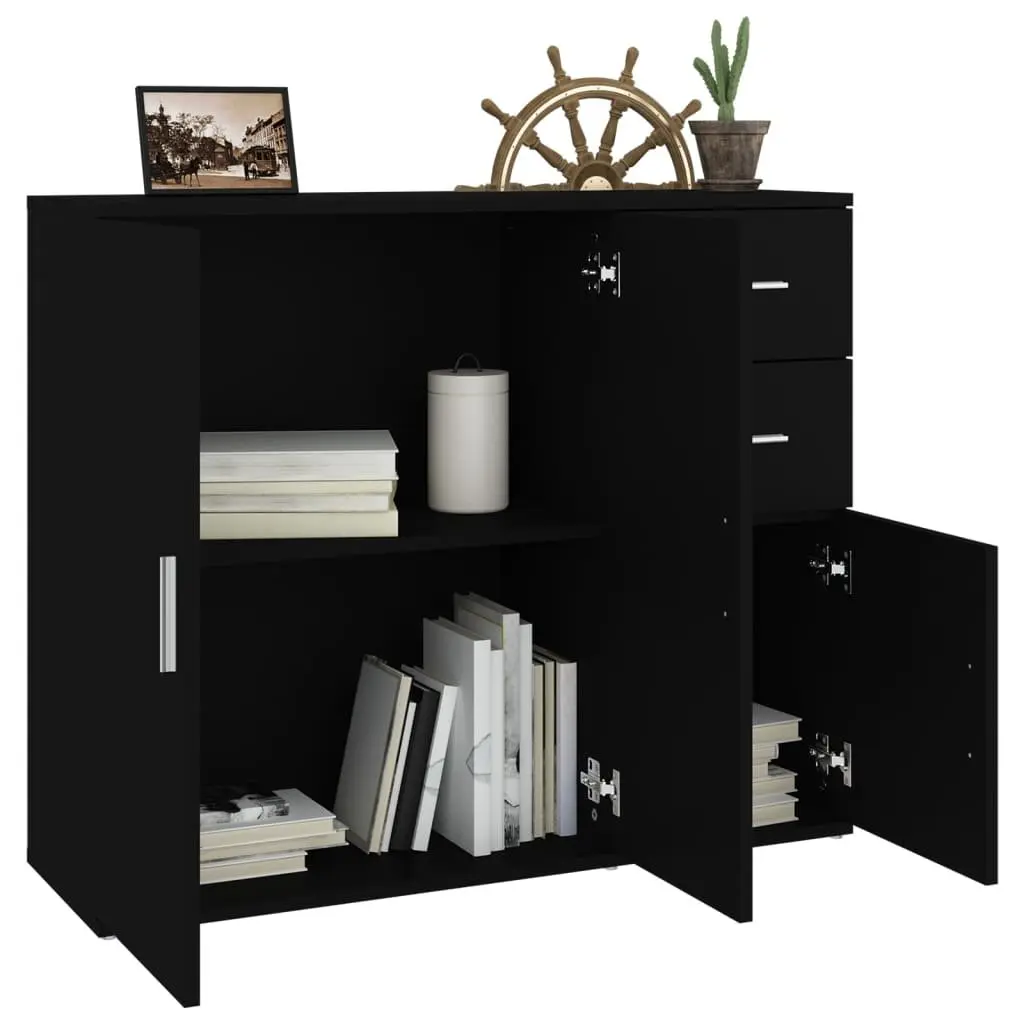 Black Sideboard Cabinet 91x29.5x75cm