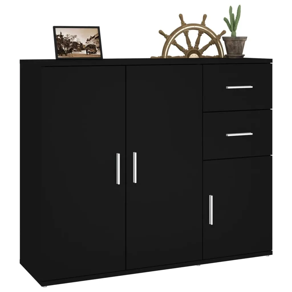 Black Sideboard Cabinet 91x29.5x75cm