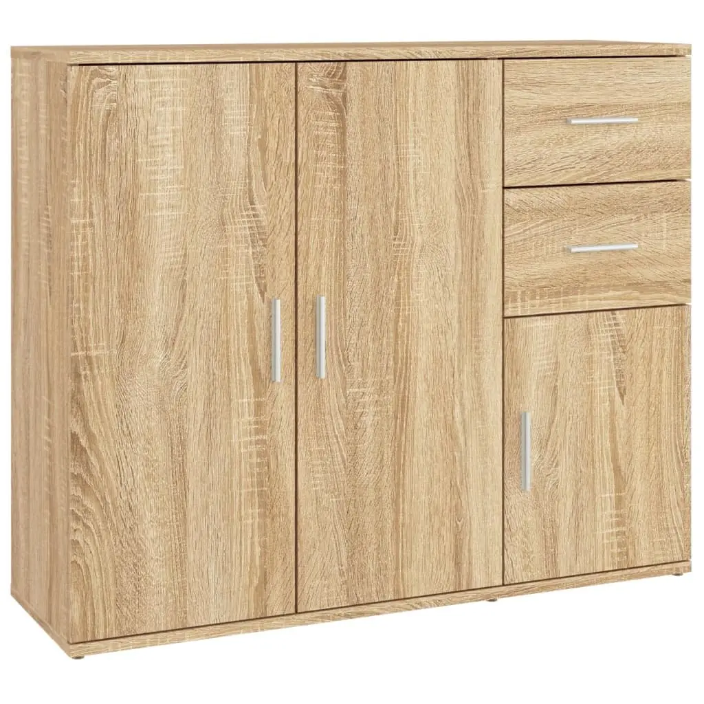 Brown Engineered Wood Sideboard Cabinet 91x29.5x75cm