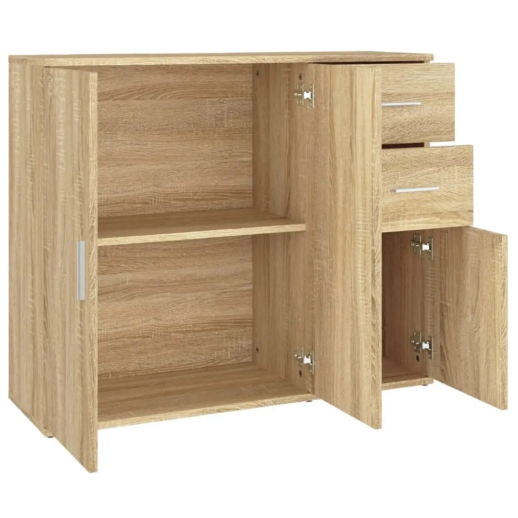 Brown Engineered Wood Sideboard Cabinet 91x29.5x75cm