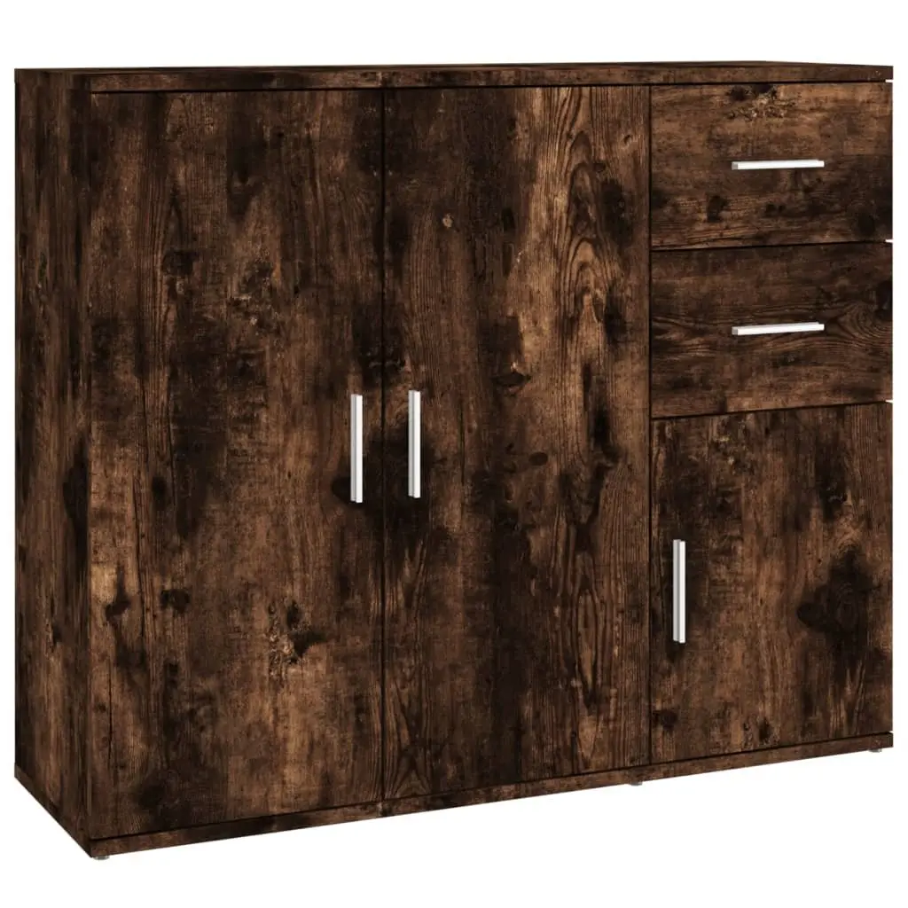 Engineered Wood Brown Sideboard Storage Cabinet 91x29.5x75cm