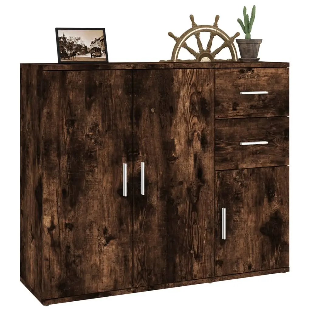 Engineered Wood Brown Sideboard Storage Cabinet 91x29.5x75cm